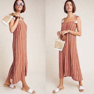 Faithfull The Brand Flowy Brown Stripe Maxi Dress